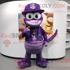 Lilla Snake maskot kostume...