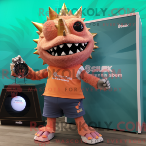 Peach Stegosaurus maskot...