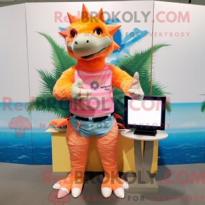 Peach Stegosaurus maskot...