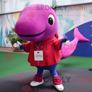 Magenta hvalmaskotkostym...