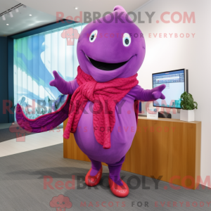 Magenta hvalmaskotkostym...