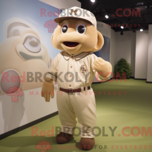 Beige Baseball Glove mascot...