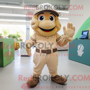 Beige Baseball Glove maskot...