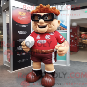 Red Strongman maskot...
