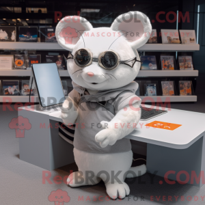 Sølv hamster maskot drakt...