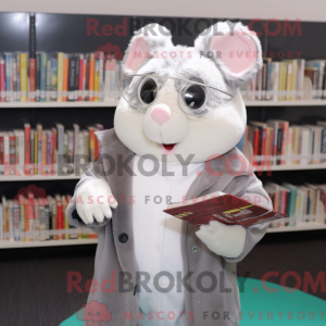 Sølv hamster maskot kostume...