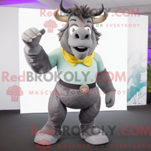 Grå Minotaur maskot kostume...