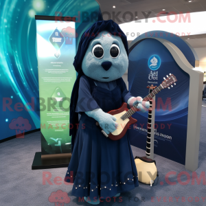 Navy Celtic Harp mascot...