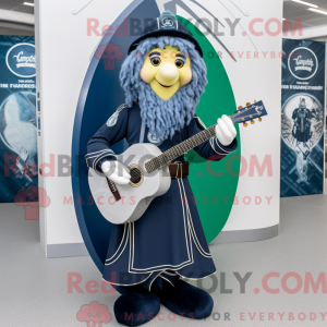 Navy Celtic Harp maskot...