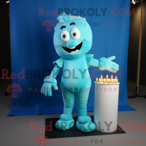 Maskottchenkostüm Cyan...