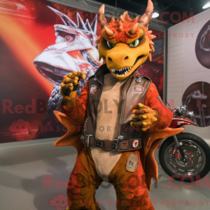 Rust Dragon-mascottekostuum...