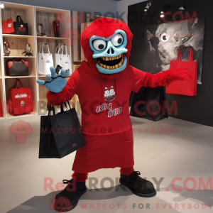 Rode Undead mascottekostuum...
