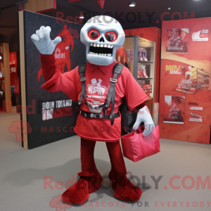 Rode Undead mascottekostuum...