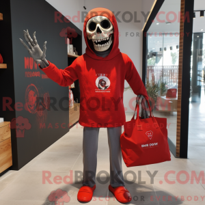 Rode Undead mascottekostuum...