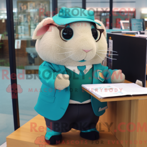 Teal Guinea Pig mascot...