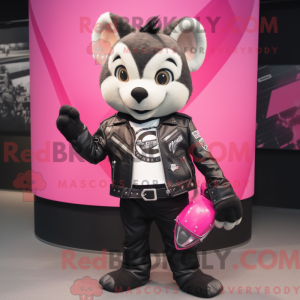 Rosa Civet-maskotdraktfigur...