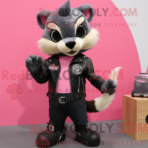 Pink Civet maskot kostume...