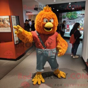 Oransje kylling maskot...