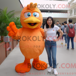 Orange Kylling maskot...