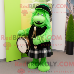 Lime Green Bagpipe mascot...