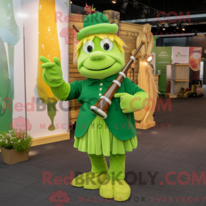Limegrøn sækkepibe maskot...