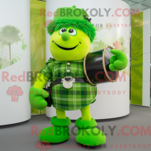 Limegrøn sækkepibe maskot...