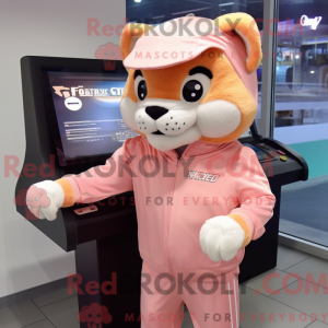 Peach Puma maskotdraktfigur...