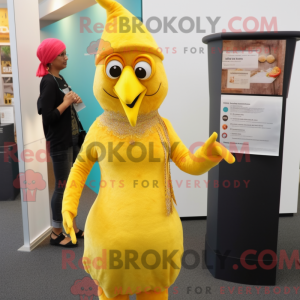 Gul Tandoori Kylling maskot...