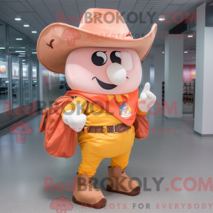 Peach Cowboy maskot kostume...