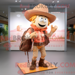Peach Cowboy mascot costume...