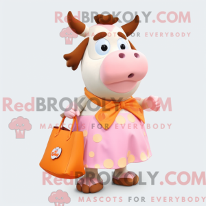 Peach Cow-mascottekostuum...