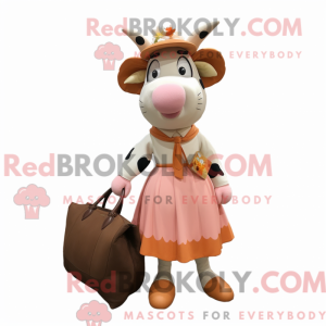 Peach Cow-maskotdraktfigur...