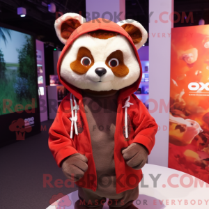 Beige rød panda maskot...