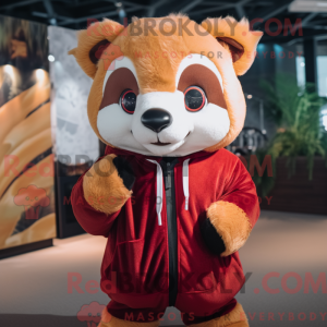 Beige rød panda maskot...