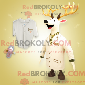 Cream Elk maskot kostume...