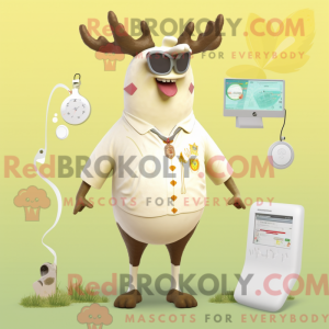Crème eland mascottekostuum...