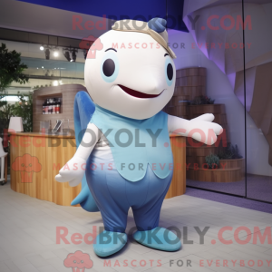Beige Blue Whale mascot...