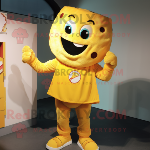 Geel pizza mascotte kostuum...