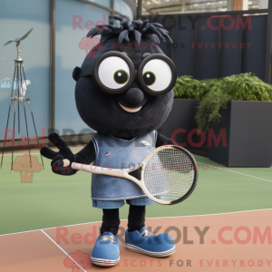 Black Tennis Racket mascot...