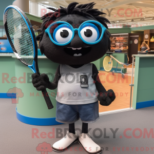 Black Tennis Racket mascot...