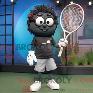 Svart tennisracket...