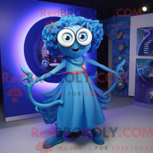 Blue Medusa mascot costume...