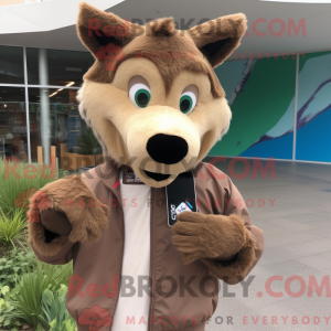Brown Dingo mascottekostuum...