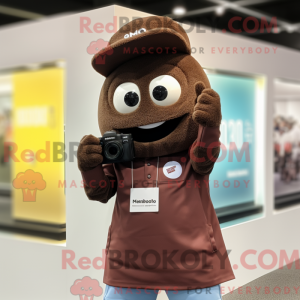 Brown Camera mascot costume...