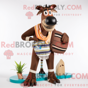 Brun Okapi-maskotdraktfigur...