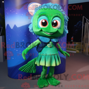 Grøn Betta Fish maskot...