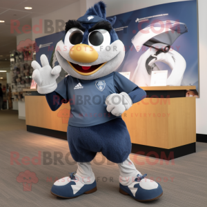 Navy Air Force Soldier mascot costume character dressed with a Running Shorts and Wallets