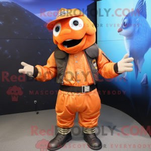 Orange Cod maskot kostume...