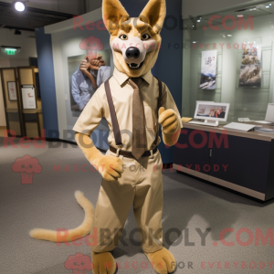 Tan Dingo maskotdraktfigur...