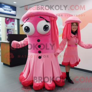 Pink Fried Calamari maskot...